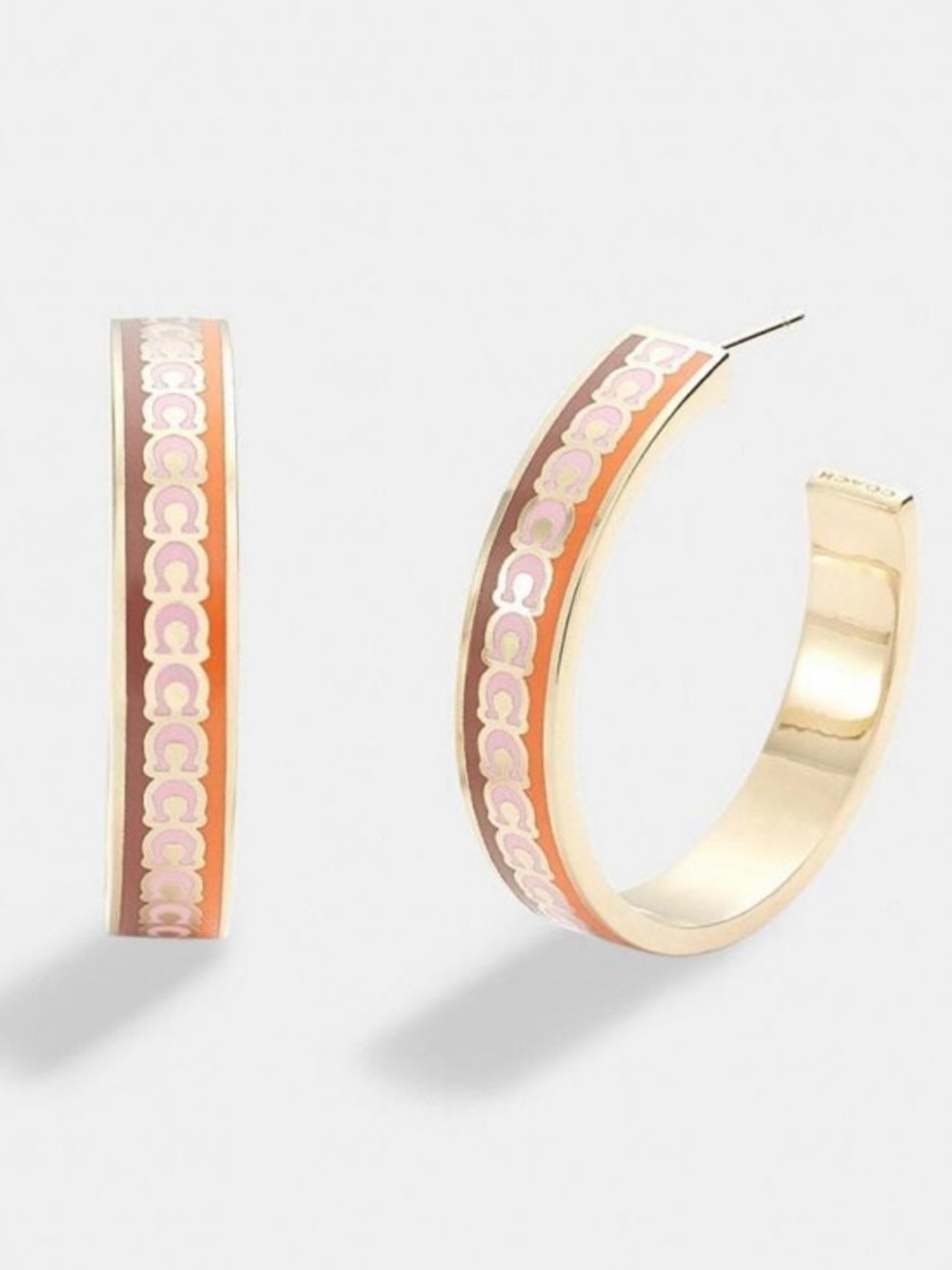 Coach ~ hoop signature earrings.